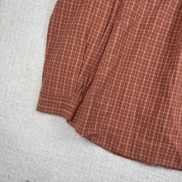 Timberland Men's 2XL Button Down Long Sleeve Orange Gingham Plaid Shirt Vintage - Picture 16 of 16